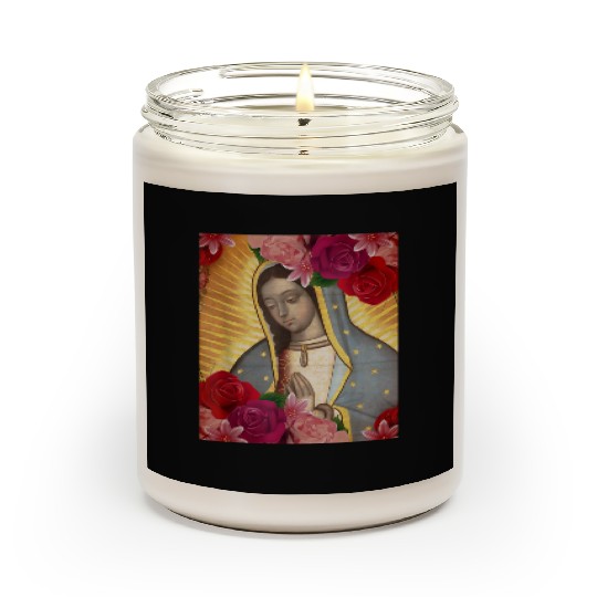 Our Lady of Guadalupe Rose Mexican Catholic Juan D Scented Candles
