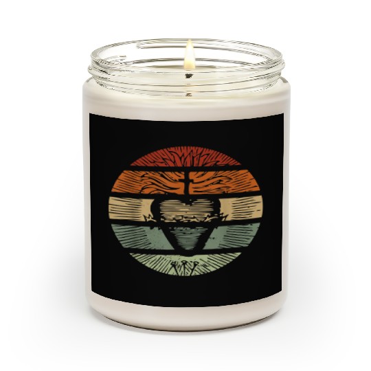 Sacred Heart of Jesus Christ Retro Sunset Art Cath Scented Candles