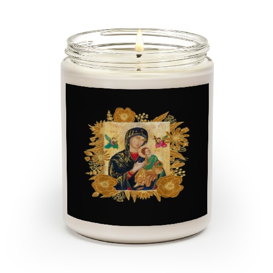Our Lady of Perpetual Help Blessed Mother Mary Cat Scented Candles
