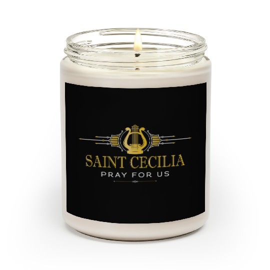 St Cecilia Patron Saint of Musicians Harp Catholic Scented Candles