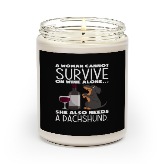 Dachshund Wine Dog Love Scented Candles