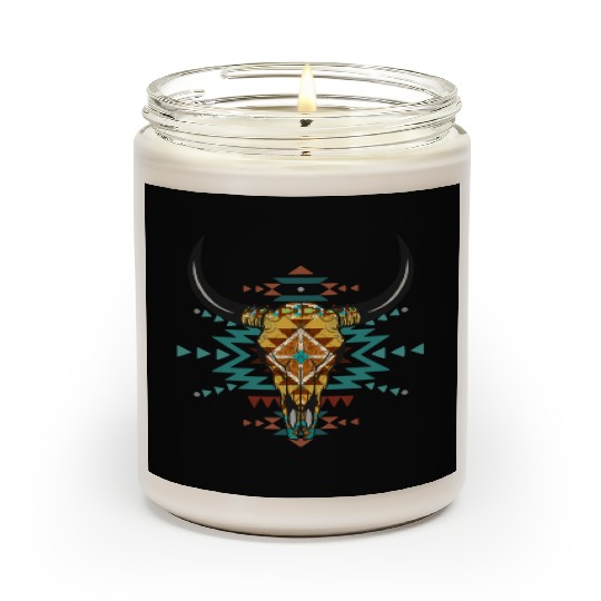 Western Aztec Bull Skull Scented Candles