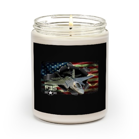 F 35 Lightning Air Force Military Veteran Pride US Scented Candles