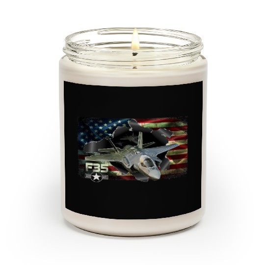 F 35 Lightning Air Force Military Veteran Pride US Scented Candles
