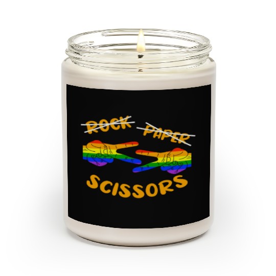 Rock Paper Scissors, LGBT Rainbow Flag Scented Candles