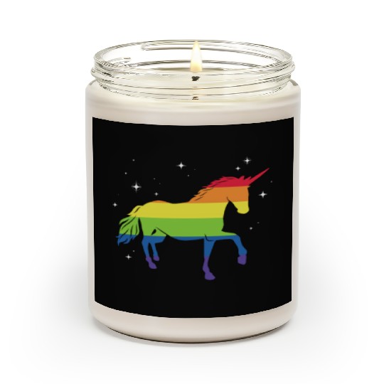 LGBT Unicorn Rainbow Flag Scented Candles