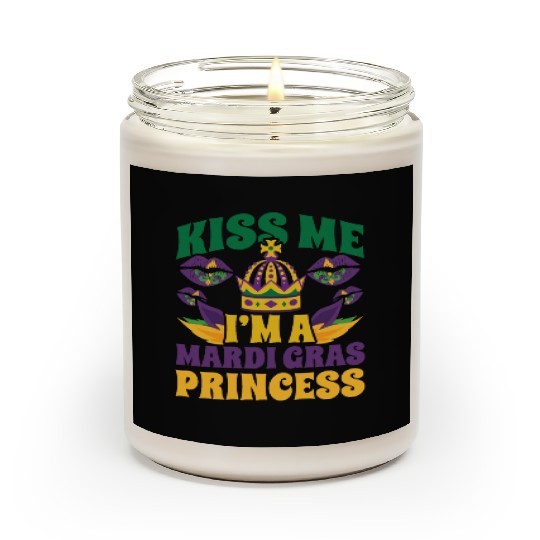 Mardi Gras - Kiss Me I'm a Mardi Grass Princess Scented Candles