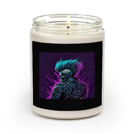 Synthwave Zombie Skull Scented Candles
