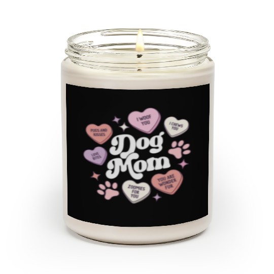 Dog Mom Valentines Day Candy Hearts Galentines Scented Candles