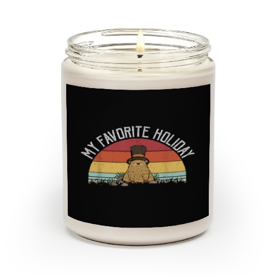Retro Groundhog Day Gifts Groundhog Day Scented Candles