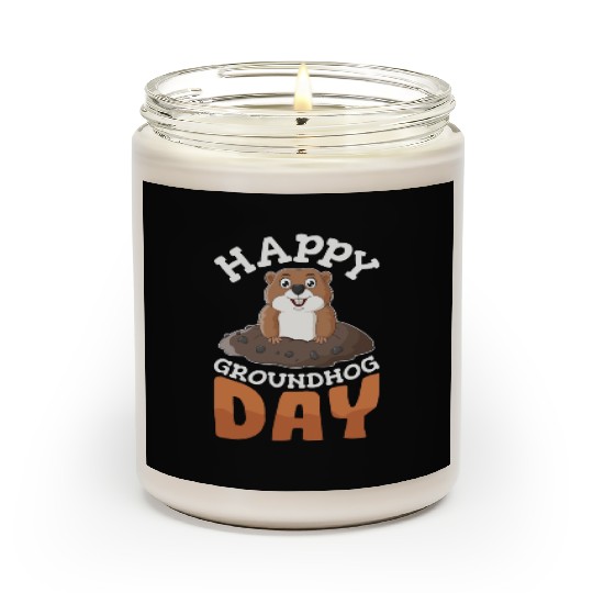 Happy Groundhog Day Scented Candles Groundhogs Lovers