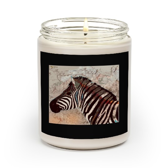 Zebra with neon colors Scented Candles