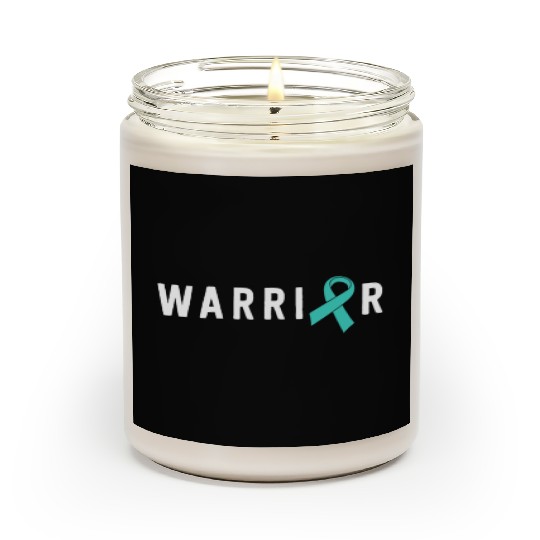 Warrior Motivational Teal Awareness Ribbon Scented Candles