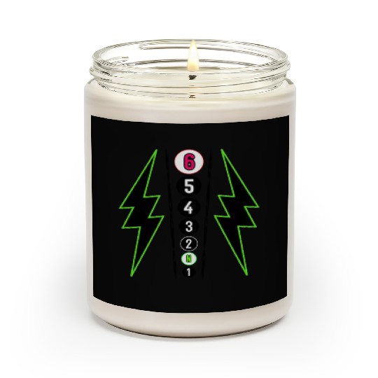 GREEN LIGHTNING BOLT MOTORCYCLE SHIFT PATTERN Scented Candles