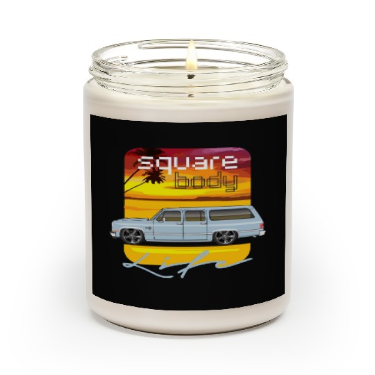 square Light Blue Scented Candles