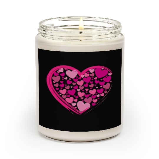 Cute Pink Hearts in a Big PinkHeart Scented Candles