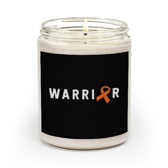 Leukemia Warrior Lymphoma Cancer Orange Ribbon Scented Candles