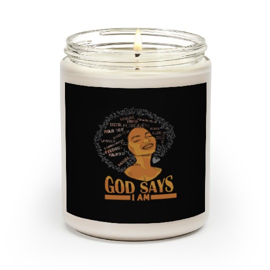 African American Girl God Says I Am Black Pride Scented Candles