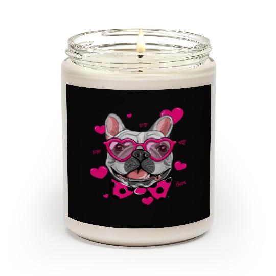 Pug Valentines Day For Pug Dog Lover and Pug Owner Scented Candles