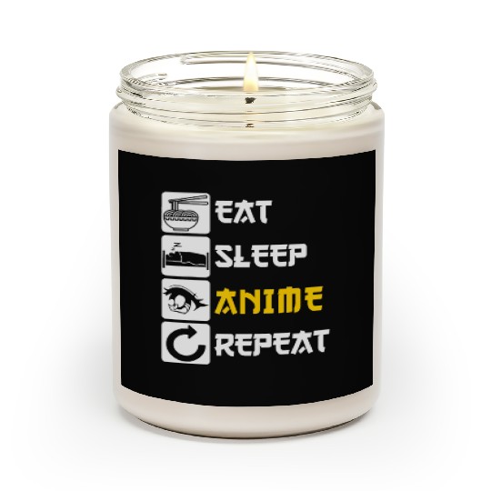 Eat Sleep Anime Repeat | Manga Japan Saying Cospla Scented Candles
