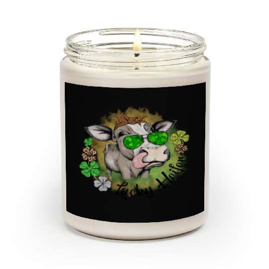 St Patricks Day Irish Lucky Heifer Cattle Farmer Scented Candles