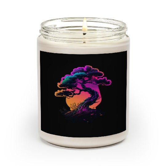 Synthwave Bonsai Tree Scented Candles