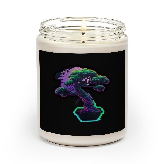 Synthwave Bonsai Tree Scented Candles