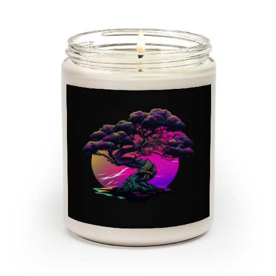 Synthwave Bonsai Tree Scented Candles
