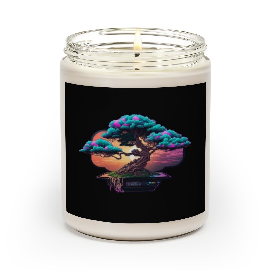 Synthwave Bonsai Tree Scented Candles