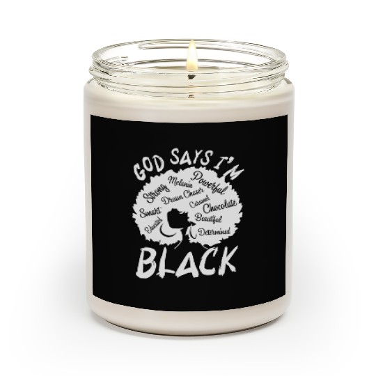 African American Girl God Says I Am Black Pride Scented Candles