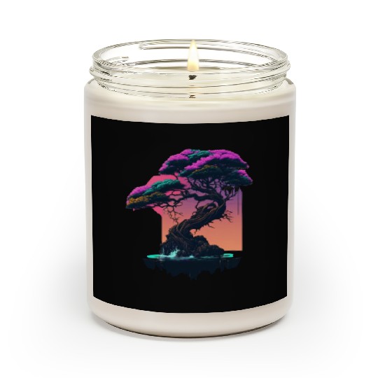 Synthwave Bonsai Tree Scented Candles