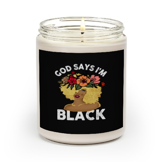African American Girl God Says I Am Black Pride Scented Candles
