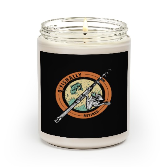 Ofishally Retired Fishing Retro Retirement Fishing Scented Candles