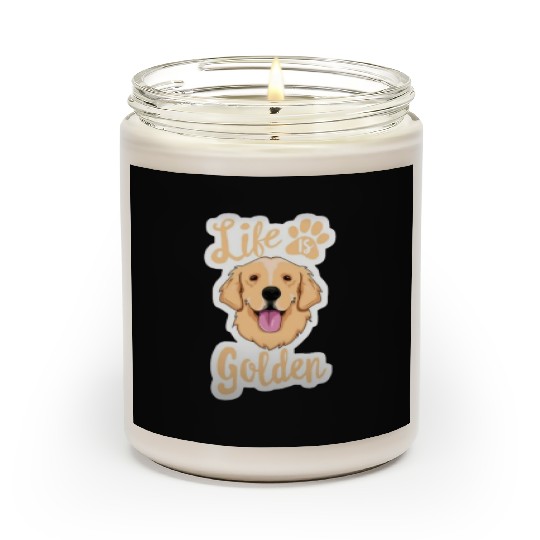 Golden Retriever Illustration Comic Graphics Scented Candles