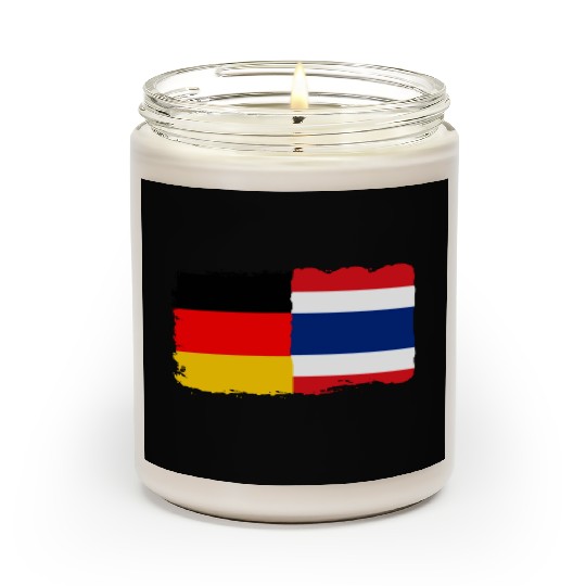 Thailand Flag Germany Flag Half Thai Half German Scented Candles