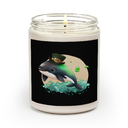 St Patrick's Day Irish Cute Orca Saint Patrick Scented Candles