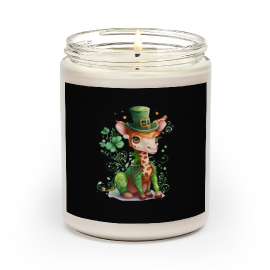 St Patrick's Day Irish Cute Giraffe Saint Patrick Scented Candles
