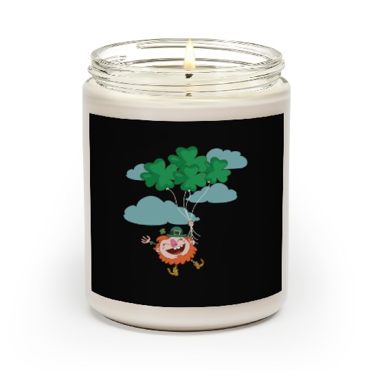 Lerechaun Hanging On Clover Balloons - St Patricks Scented Candles