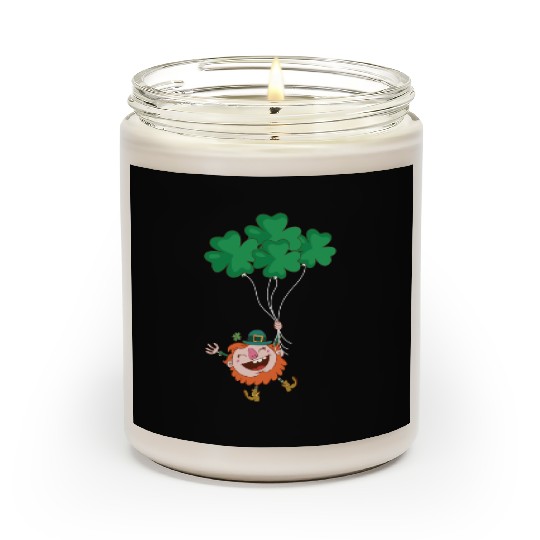 Lerechaun Hanging On Clover Balloons - St Patricks Scented Candles