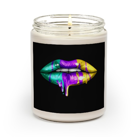 Big Lips In Green, Purple And Yellow Golden For Scented Candles