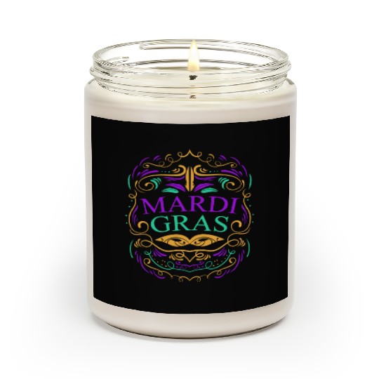 Lettering And Ornaments For Mardi Gras Scented Candles