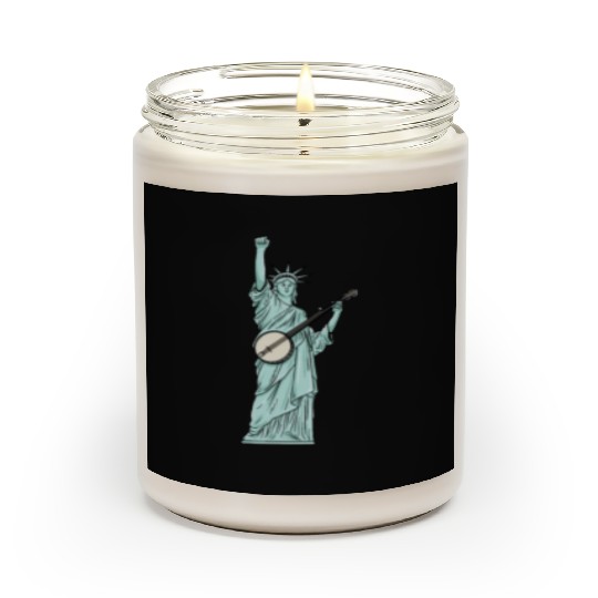 Statue Of Liberty Banjo Musician Design for Scented Candles
