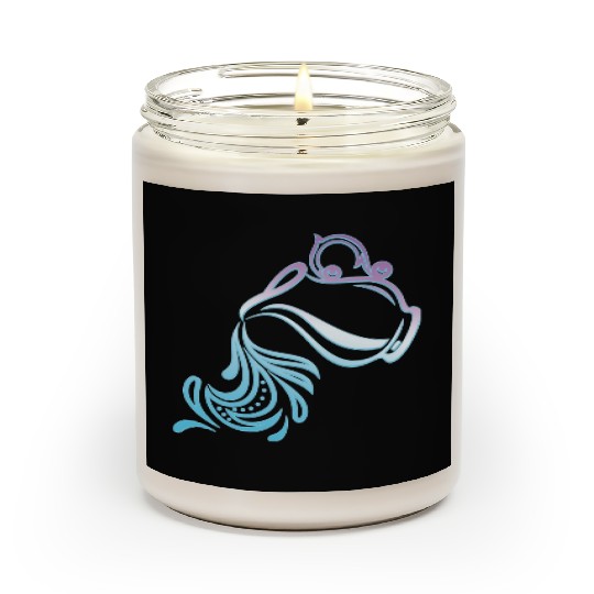 Aquarius Zodiac Air Sign Water Bearer Logo Scented Candles