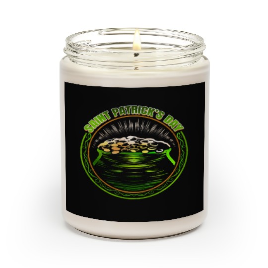 Pot Of Gold Logo For St Patricks Day Scented Candles