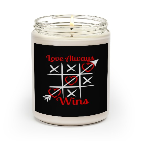 Vintage Valentines Day Love Always Wins Tic Tac To Scented Candles