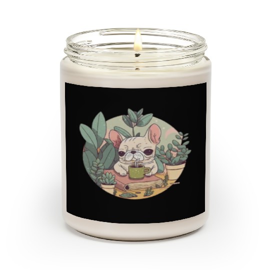 Cute Frenchie, Coffee & Books: A Perfect Pairing Scented Candles