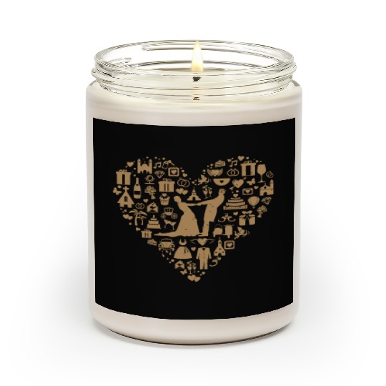 Wedding Marriage Bride and Groom Heart Cloud Scented Candles