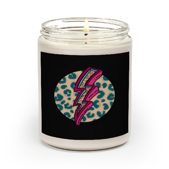 Cheetah Print Lightning Bolt Scented Candles