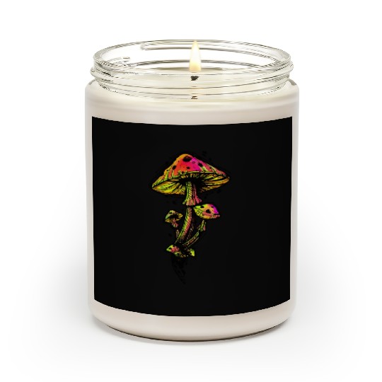 Psychedelic Mushrooms Illustration Scented Candles