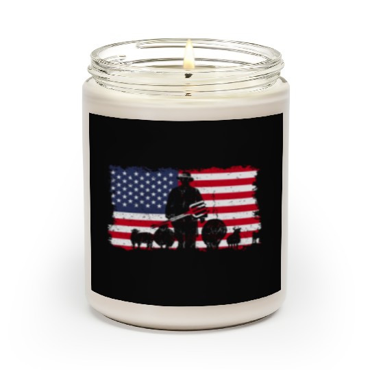 American Flag Patriotic Farmer Farming USA Scented Candles